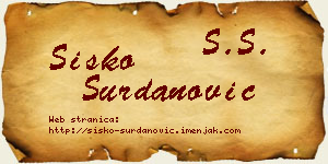 Sisko Surdanović vizit kartica